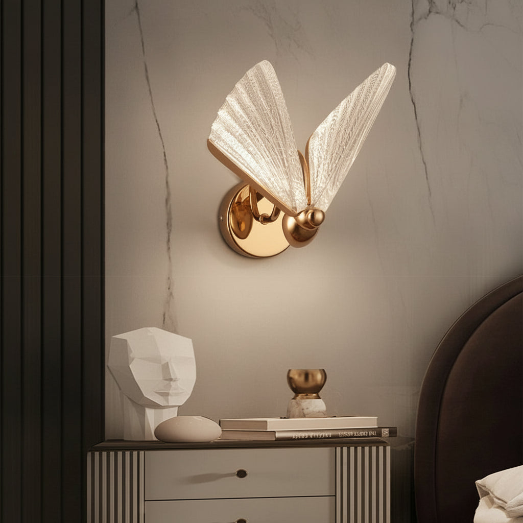 Elegant Gold LED Wall Light with Acrylic Shade - Cofik