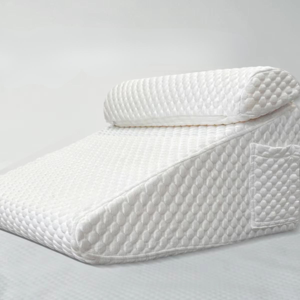 Contour Support Memory Foam Bed Wedge Pillow with Soft Covers
