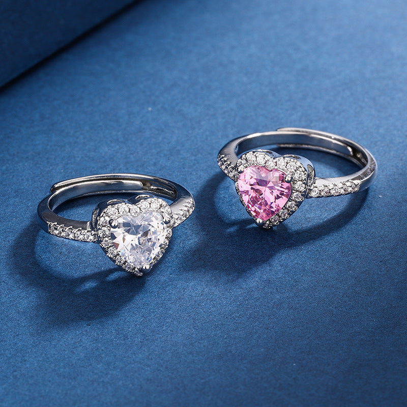Sparkling Heart Diamond Engagement Ring