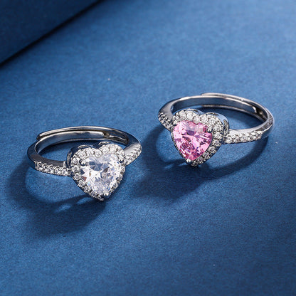 Sparkling Heart Diamond Engagement Ring