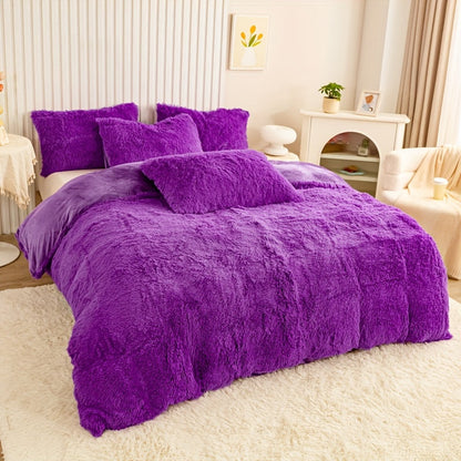 Cozy Fleece Duvet Cover Set with Zipper