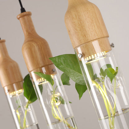 Stylish Wooden LED Hanging Plant Lights