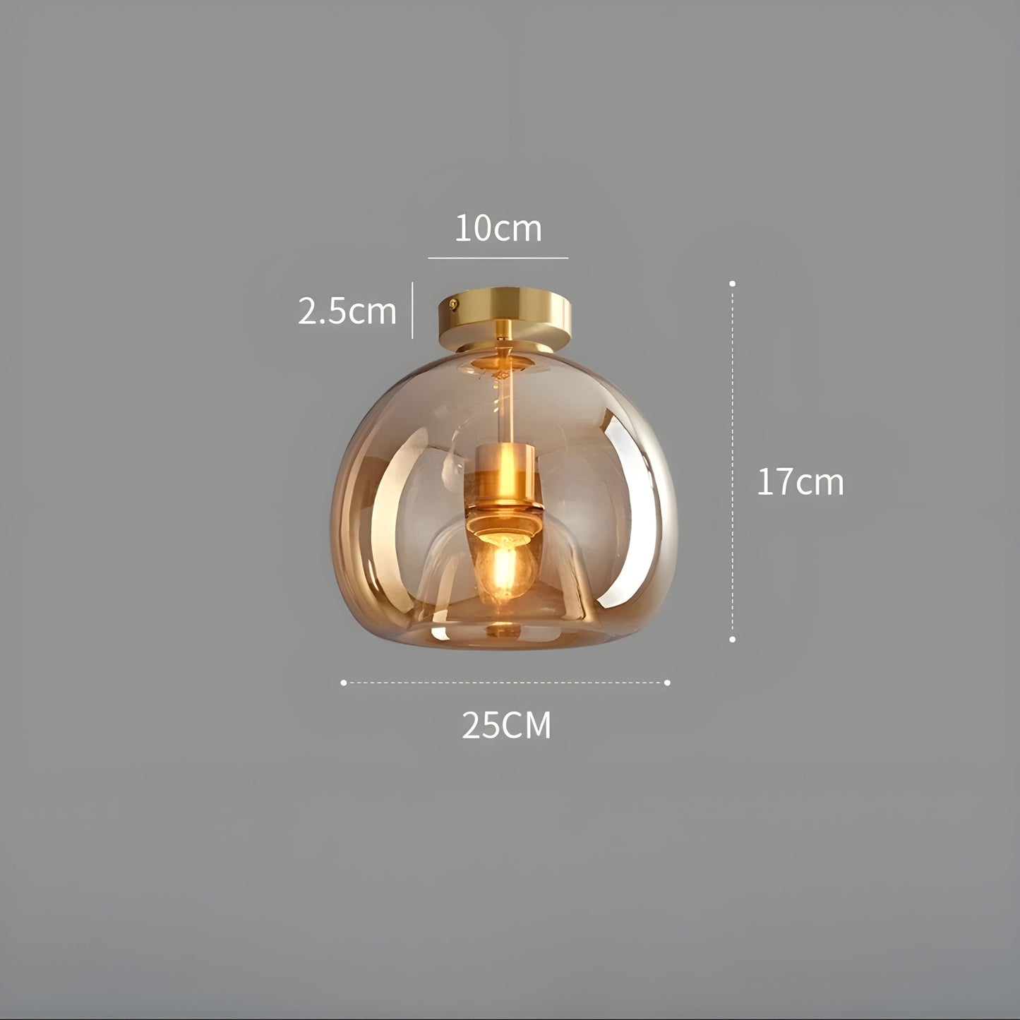 Sleek Glass Ceiling Lamp