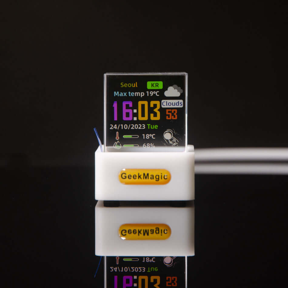 Compact Digital WiFi Weather Clock Display