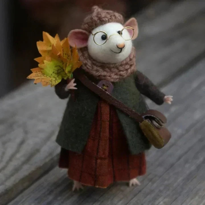 Felt Christmas Mouse Ornament Handmade Wool Decoration