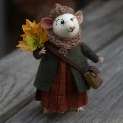 Felt Christmas Mouse Ornament Handmade Wool Decoration