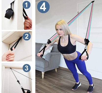 Home Gym Resistance Band Set with Handles and Strap