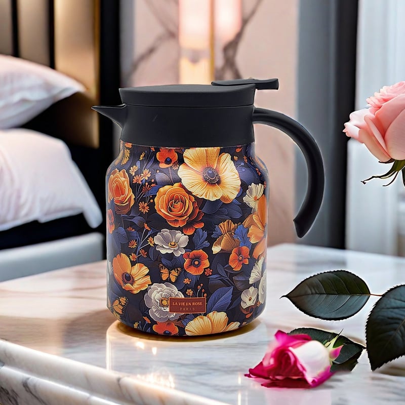 Classic Floral Design Tea Infuser Thermos