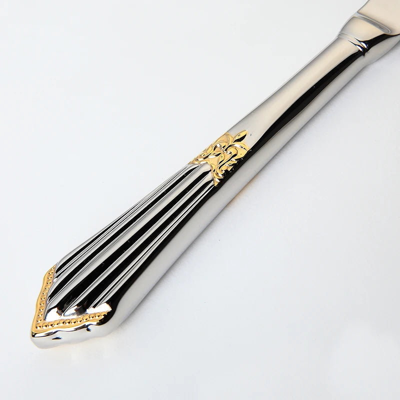 Premium 4pc Gold Plated Stainless Steel Cutlery Set