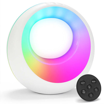 Colorful Compact LED Nightstand Lamp with Remote