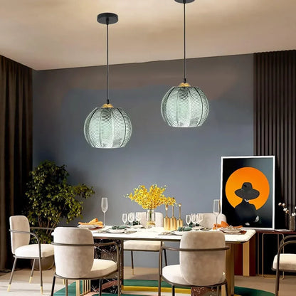 Bohemian Glass Pendant Lighting 12in Hanging Lamp