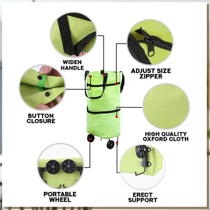 Portable 2-in-1 Folding Shopping Cart Bag