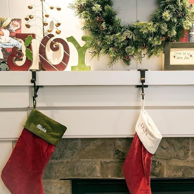 2-in-1 Metal Stocking and Garland Hangers