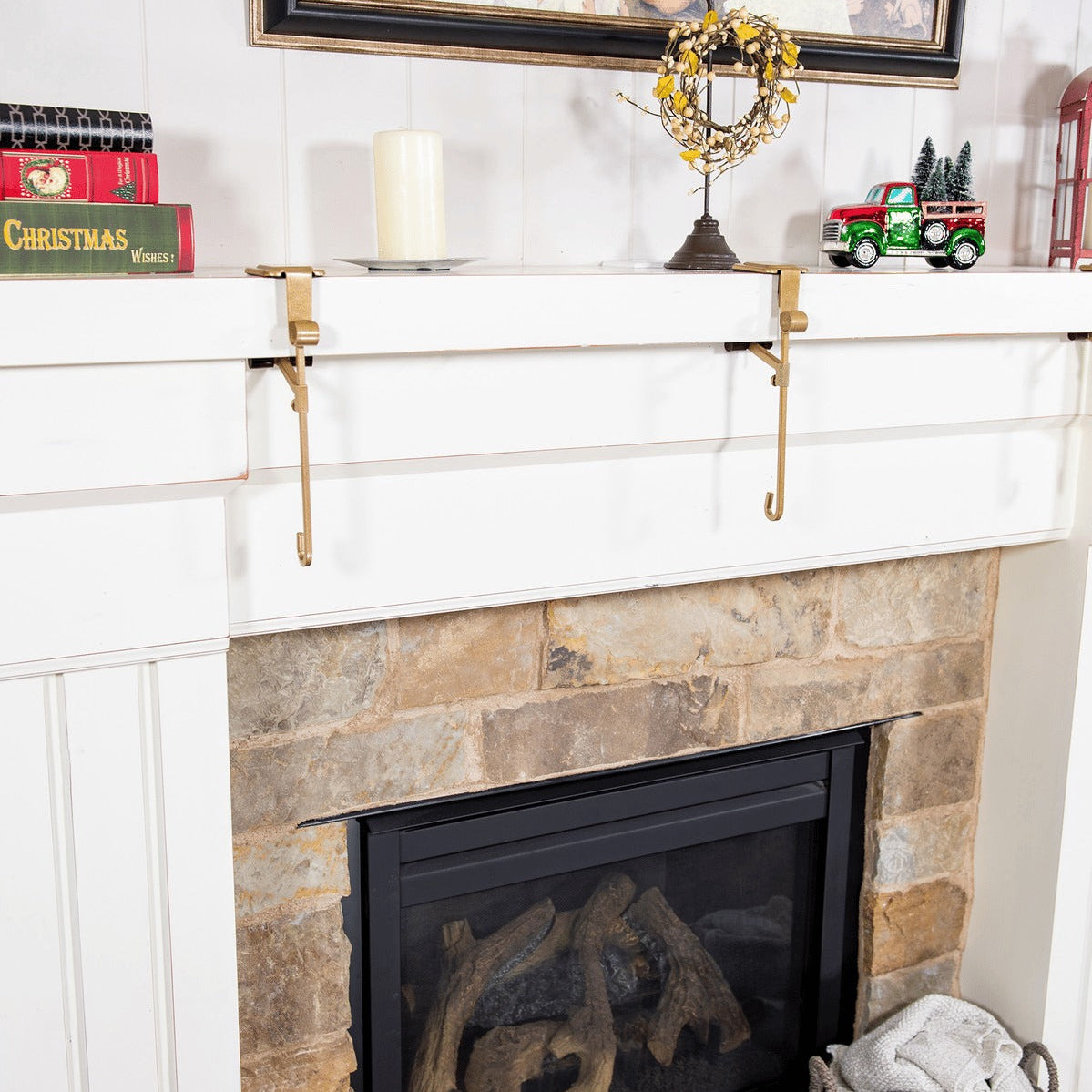 2-in-1 Metal Stocking and Garland Hangers