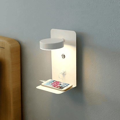Adjustable LED Wall Light with USB Outlet