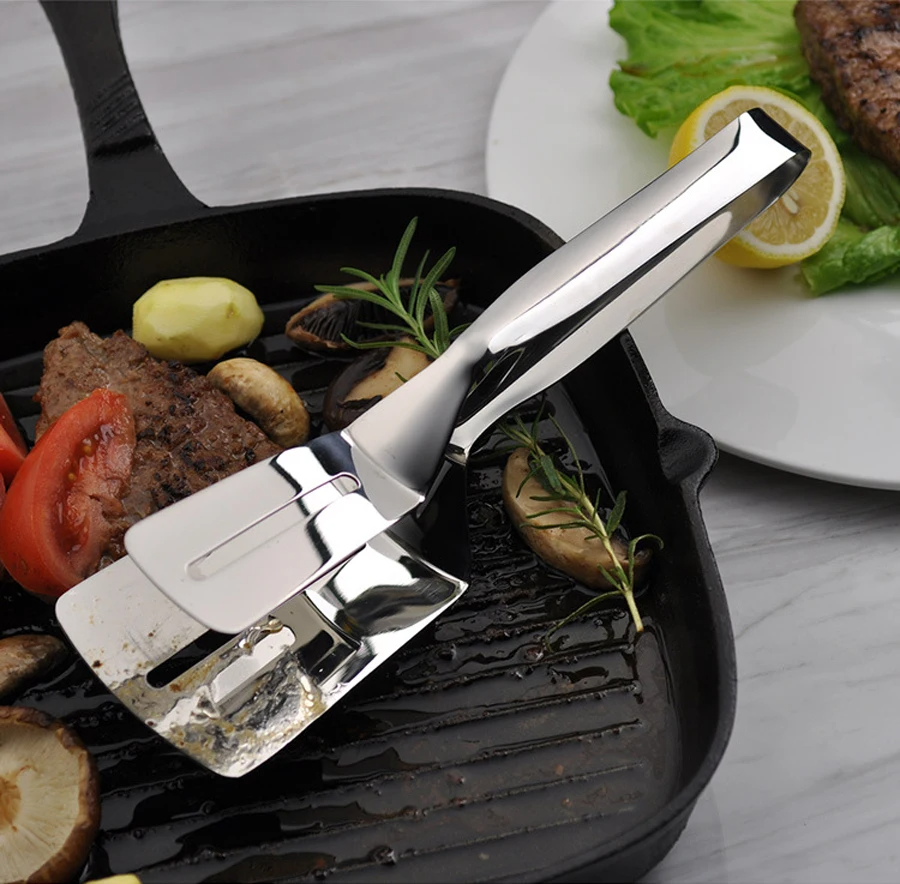 Premium Stainless Steel Kitchen Spatula Tongs Clamp - Cofik
