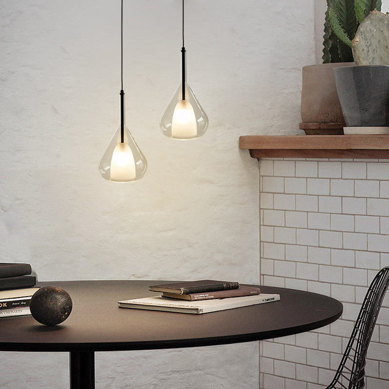 Modern Glass Pendant Light with Raindrop Shade - Cofik