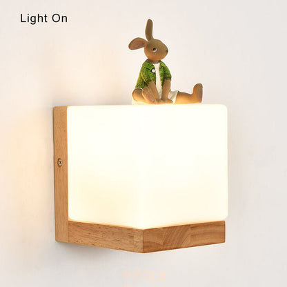 Green Glass Cube Table Lamp