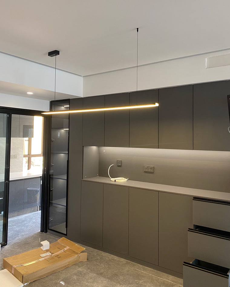 Sleek Metal Kitchen Island LED Pendant Light
