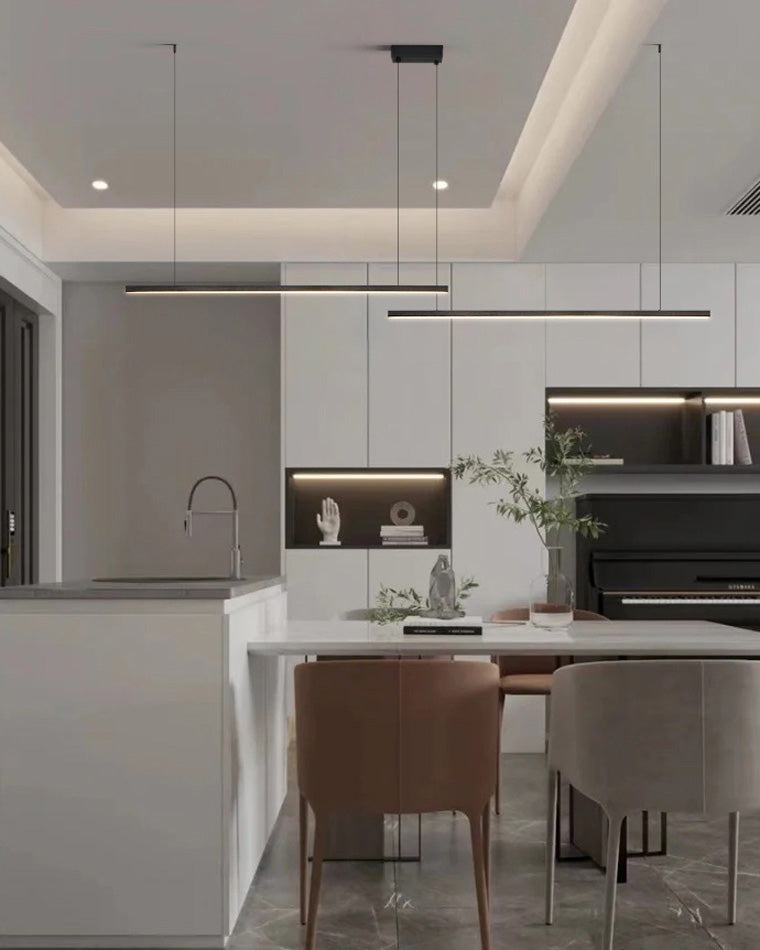 Sleek Metal Kitchen Island LED Pendant Light
