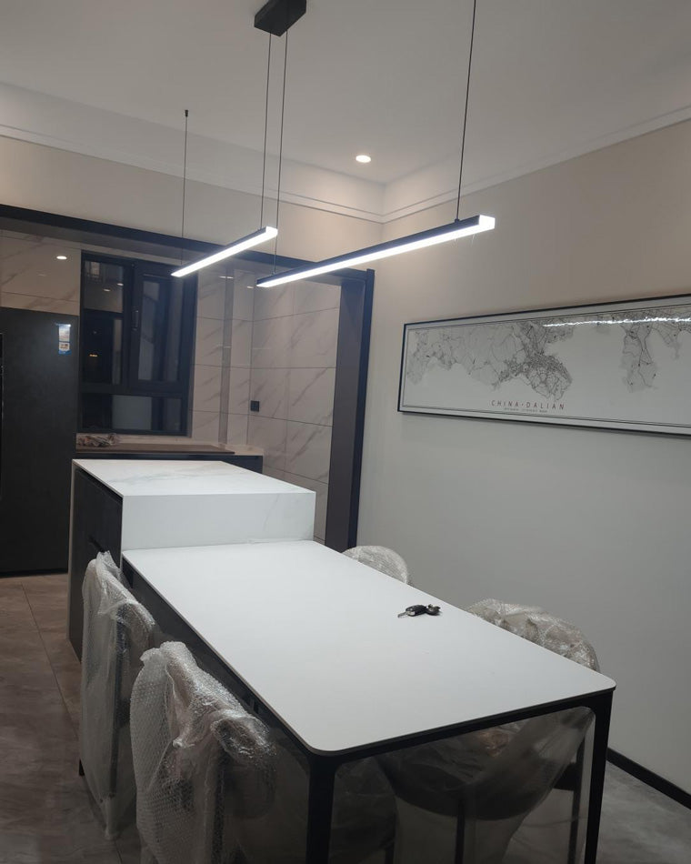 Sleek Metal Kitchen Island LED Pendant Light