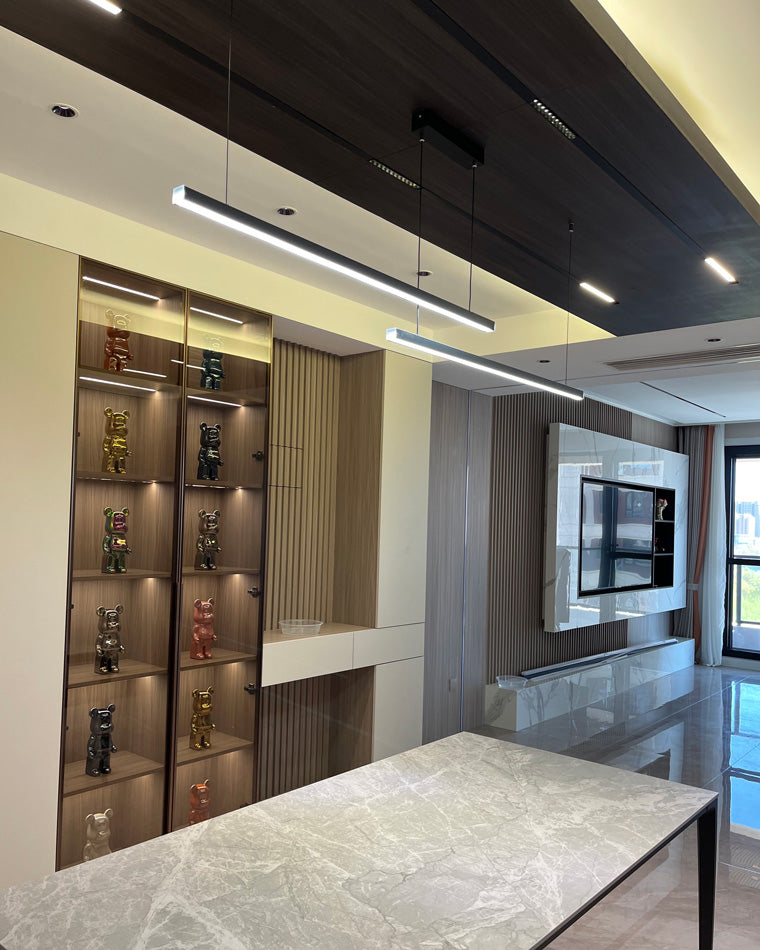 Sleek Metal Kitchen Island LED Pendant Light