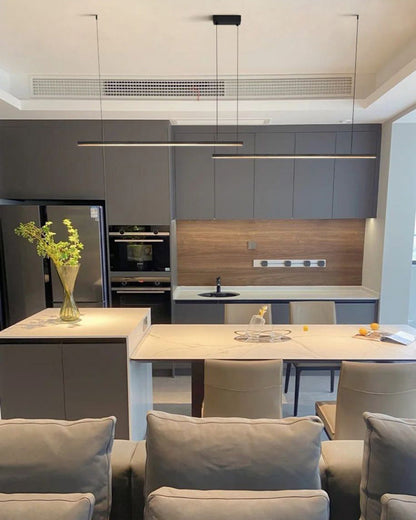 Sleek Metal Kitchen Island LED Pendant Light