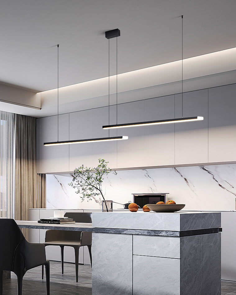Sleek Metal Kitchen Island LED Pendant Light