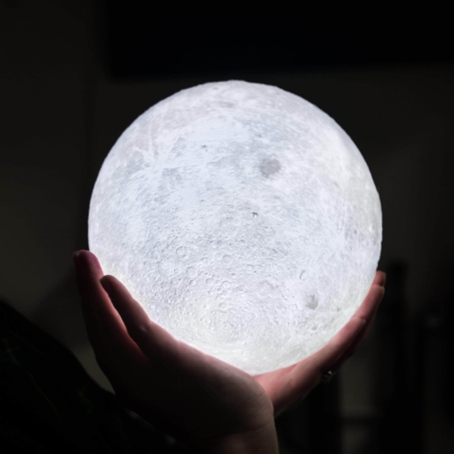 Unique Wooden Moon Table Lamp