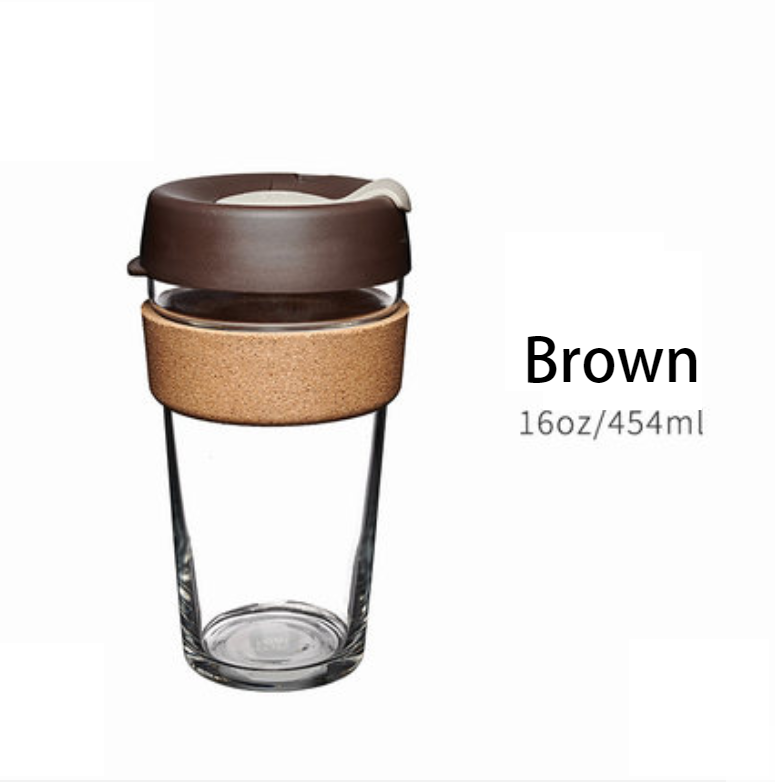 Eco Friendly Travel Glass Coffee Mug With Lid