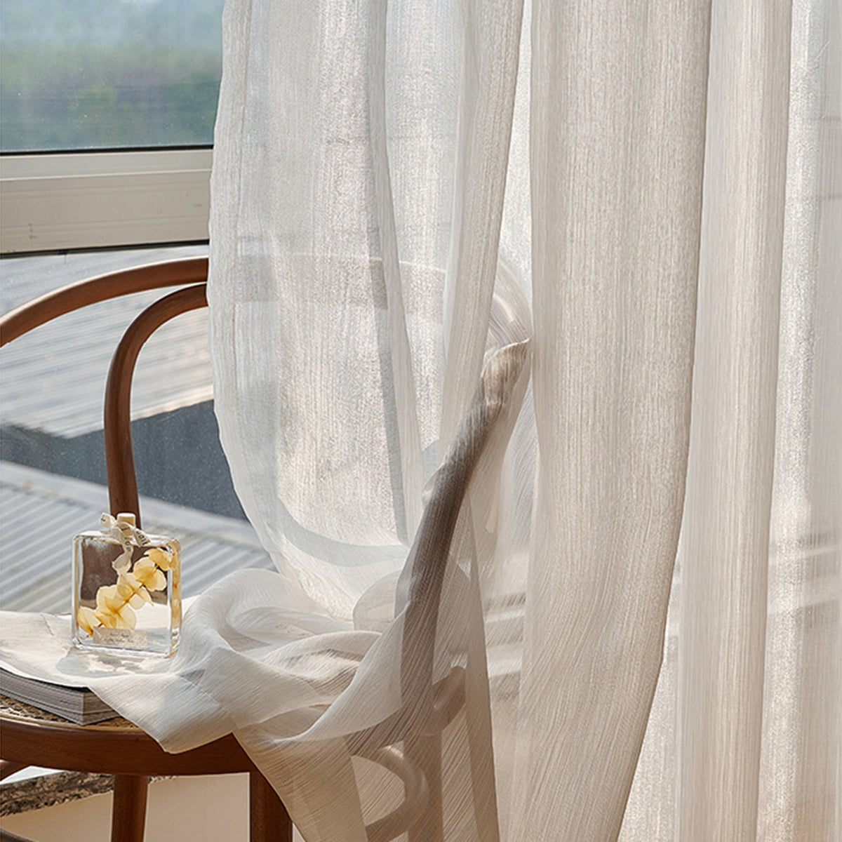 Sheer White Drapes for Living Room