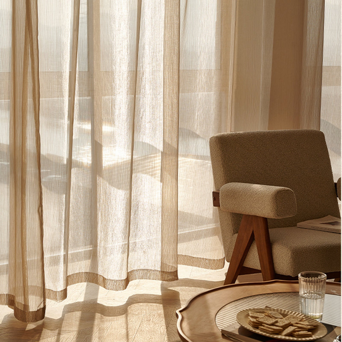 Sheer White Drapes for Living Room