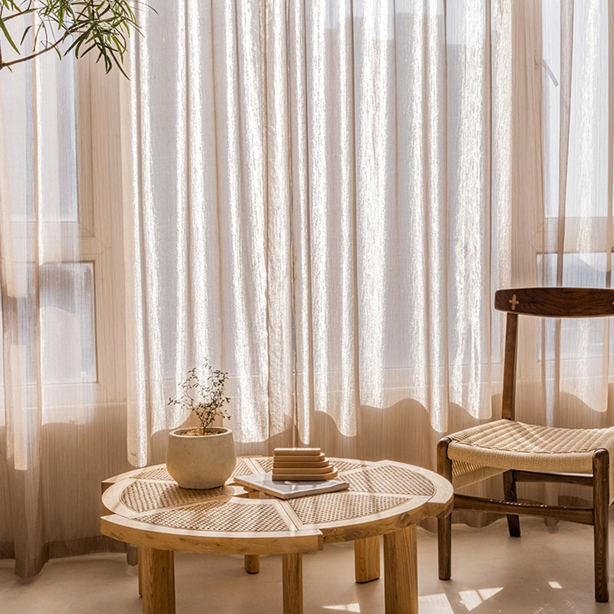Sheer White Drapes for Living Room