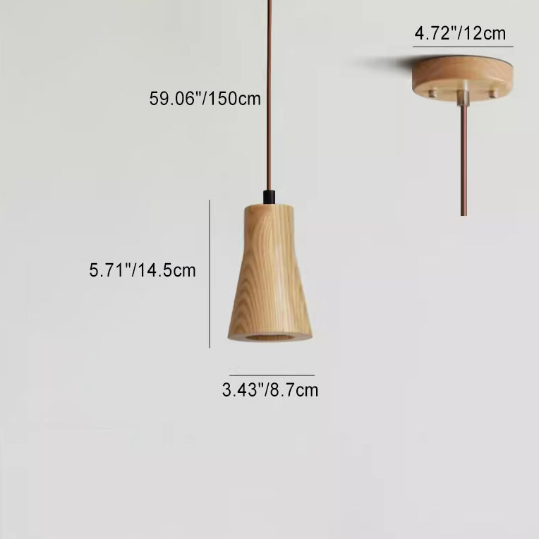 Simple Wooden Pendant Lamp Adjustable Hanging Light - Cofik