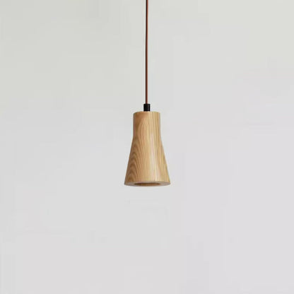 Simple Wooden Pendant Lamp Adjustable Hanging Light