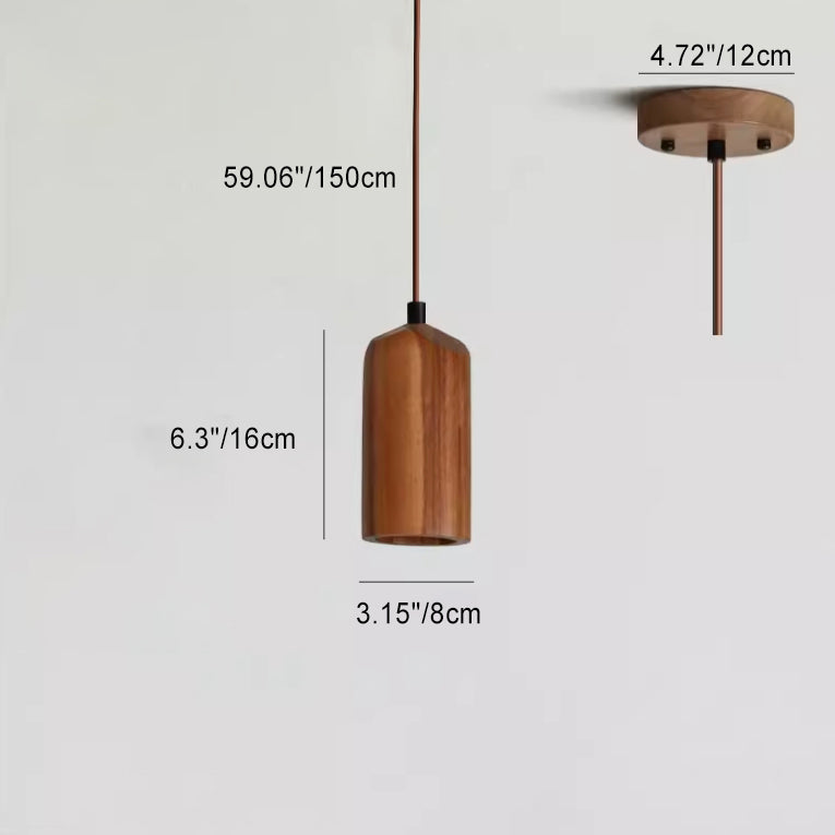 Simple Wooden Pendant Lamp Adjustable Hanging Light