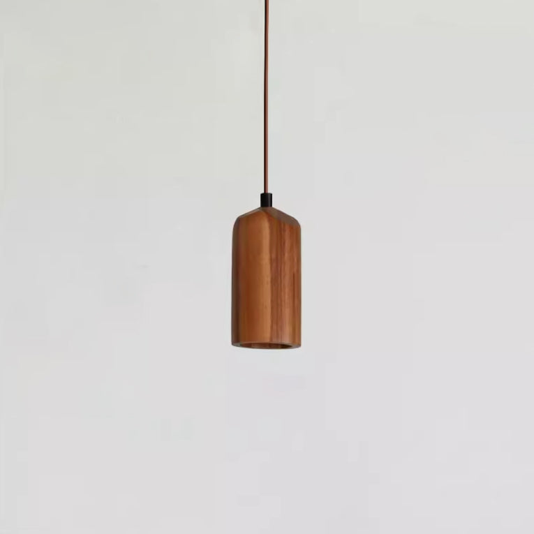 Simple Wooden Pendant Lamp Adjustable Hanging Light