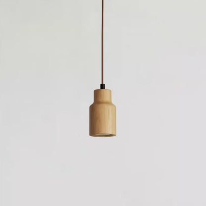 Simple Wooden Pendant Lamp Adjustable Hanging Light