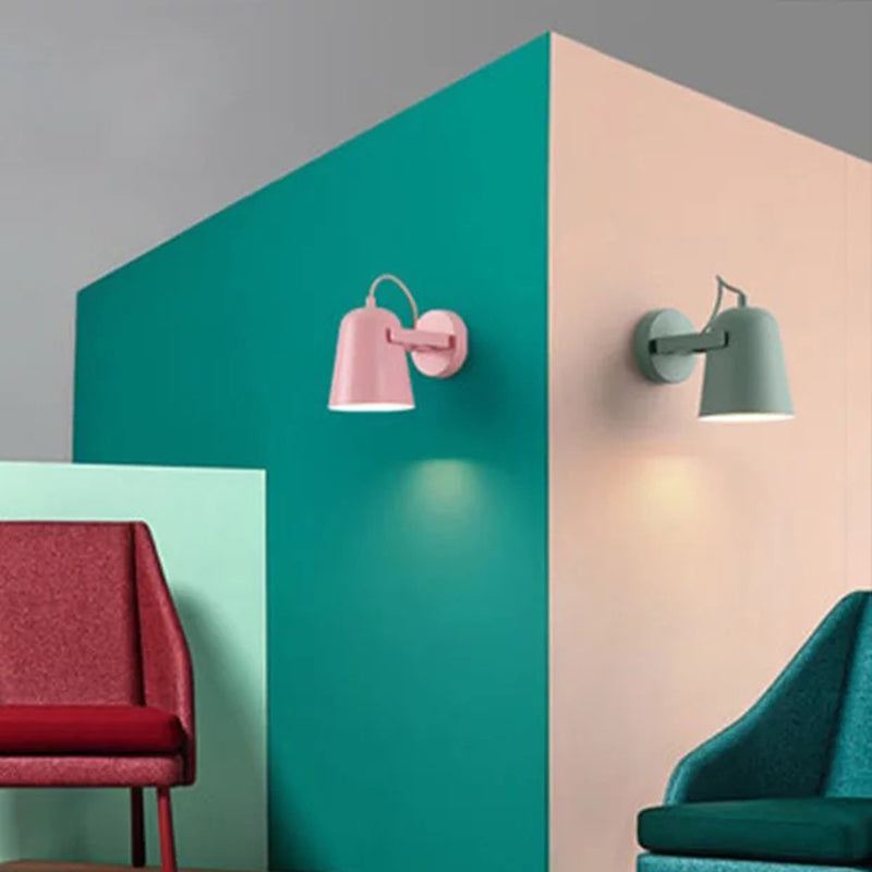 Simple Metal 1-Light Wall Lamp with Adjustable Arm