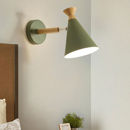 Rustic Wooden Wall Light Modern 1 Bulb Lamp