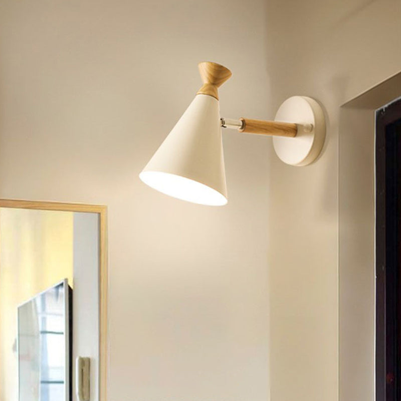 Rustic Wooden Wall Light Modern 1 Bulb Lamp