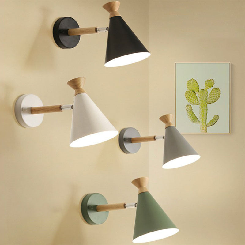 Rustic Wooden Wall Light Modern 1 Bulb Lamp