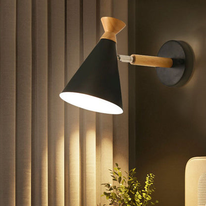 Rustic Wooden Wall Light Modern 1 Bulb Lamp