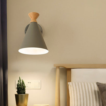 Rustic Wooden Wall Light Modern 1 Bulb Lamp
