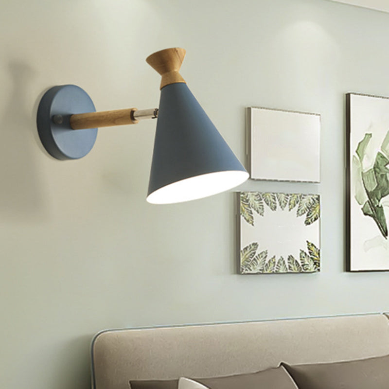 Rustic Wooden Wall Light Modern 1 Bulb Lamp