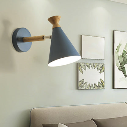 Rustic Wooden Wall Light Modern 1 Bulb Lamp