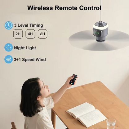 Powerful 12000mAh Portable Ceiling Fan with LED Lamp