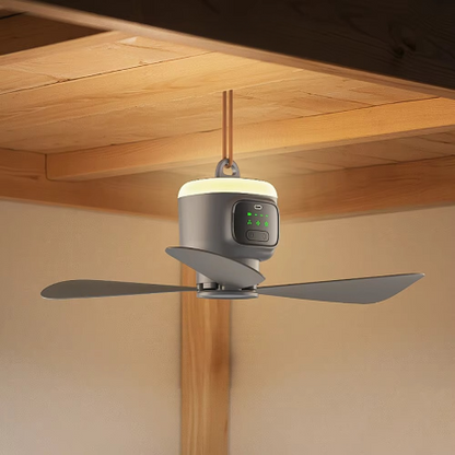 Powerful 12000mAh Portable Ceiling Fan with LED Lamp - Cofik