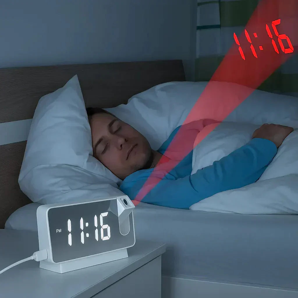 Compact LED Mirror Alarm Clock with Dual Alarms - Cofik