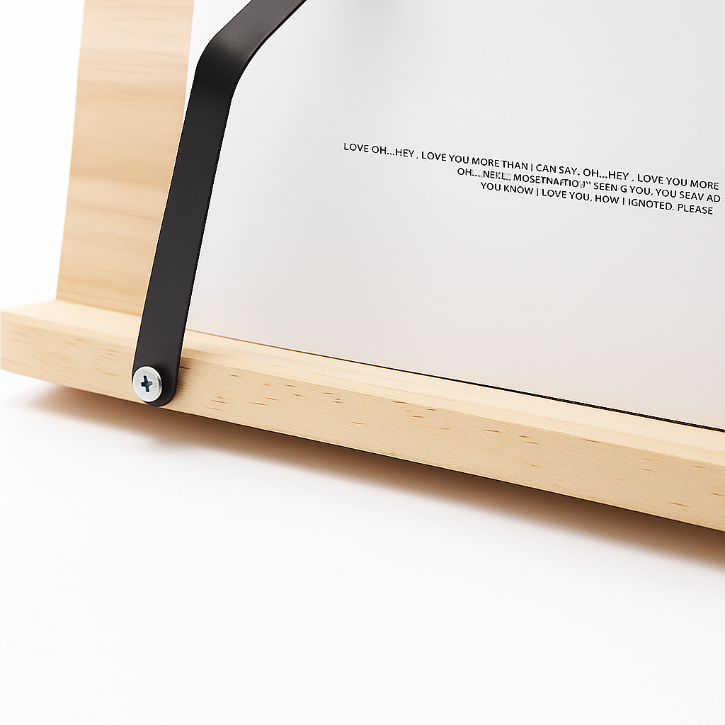Compact Wooden Book Stand for Tablets and Cookbooks